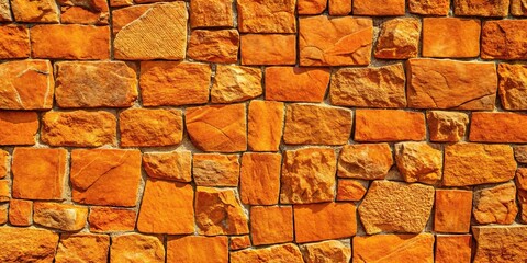 Fototapeta premium Orange stone texture stony wall background panoramic image