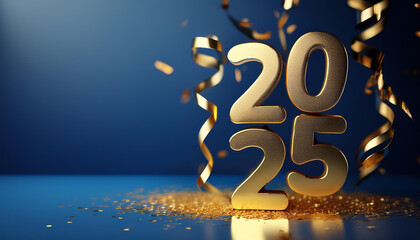 Elegant Design Featuring the Year 2025 With Intricate Details and Sparkling Elements