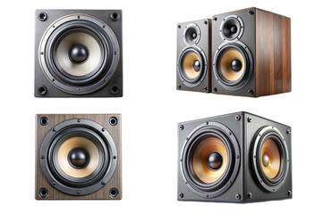 Set of stack audio music speaker png