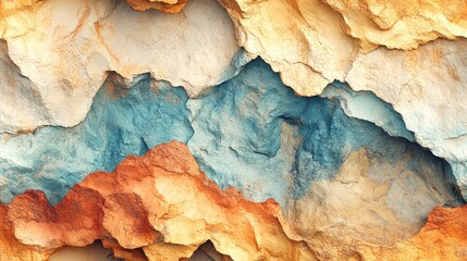 Fototapeta premium Vibrant seamless landscape pattern with smooth textured layers for artistic design