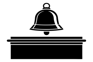 Bell on reception for the hotel and hospital vector silhouette | vector silhouette illustration on white background