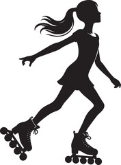 Roller skating Silhouette illustration isolated on a white background