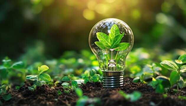Stylish green lightbulb promoting ecofriendly energy solutions, emphasizing environmental sustainability and the significance of Earth Day
