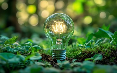 Vibrant green ecofriendly lightbulb symbolizing sustainable energy solutions, highlighting the significance of environmental awareness and Earth Day