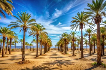 Obraz premium Wide-angle shot of the desert of the palms in Benicassim, Costa Azahar