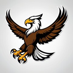 Obraz premium Dynamic high school mascot eagle graphic, ideal for use in school branding, merchandise, or team identity visuals