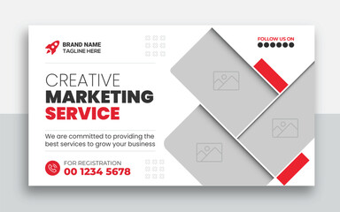 Business youtube thumbnail and web banner template design