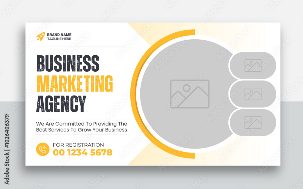 Wall mural business youtube thumbnail and web banner template design