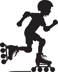 Roller skating Silhouette illustration isolated on a white background