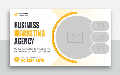 Business youtube thumbnail and web banner template design