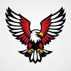 Obraz premium Dynamic high school mascot eagle graphic, ideal for use in school branding, merchandise, or team identity visuals