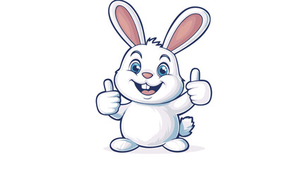 Obraz premium vector rabbit showing hand sign .Generative AI