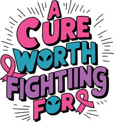 Obraz premium Breast Cancer Awareness EPS Vector Design, Breast Cancer Awareness illustration, Breast Cancer T-shirt, Breast Cancer Quotes