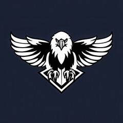 Obraz premium Bold illustration of a high school mascot eagle in an aggressive pose, perfect for sports teams, school logos, and digital branding projects