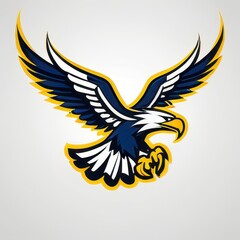 Obraz premium Bold illustration of a high school mascot eagle in an aggressive pose, perfect for sports teams, school logos, and digital branding projects
