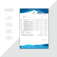 Modern corporate business invoice template design