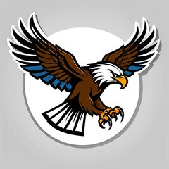 Fototapeta premium Bold illustration of a high school mascot eagle in an aggressive pose, perfect for sports teams, school logos, and digital branding projects