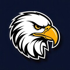 Obraz premium Bold illustration of a high school mascot eagle in an aggressive pose, perfect for sports teams, school logos, and digital branding projects