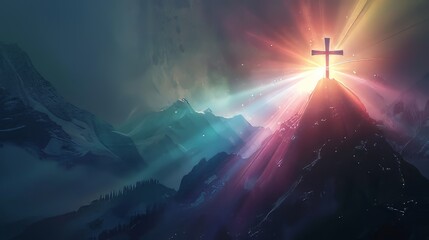 blue sky with sun rays