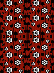 pattern, seamless, flower, design, vector, illustration, wallpaper, floral, nature, flowers, texture, art, ornament, decoration, pink, summer, decor, black, ladybug, vintage, cute, color, spring, leaf