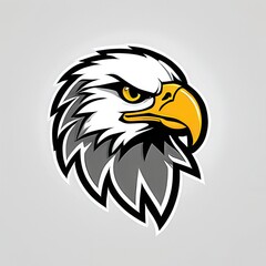 Obraz premium Bold illustration of a high school mascot eagle in an aggressive pose, perfect for sports teams, school logos, and digital branding projects