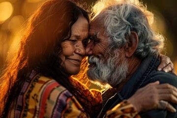 Obraz premium A romantic moment between two people embracing each other