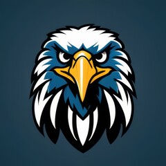 Obraz premium Bold illustration of a high school mascot eagle in an aggressive pose, perfect for sports teams, school logos, and digital branding projects