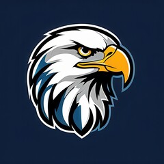 Obraz premium Bold illustration of a high school mascot eagle in an aggressive pose, perfect for sports teams, school logos, and digital branding projects