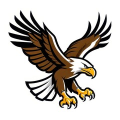 Bold illustration of a high school mascot eagle in an aggressive pose, perfect for sports teams, school logos, and digital branding projects