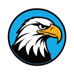 Obraz premium Bold illustration of a high school mascot eagle in an aggressive pose, perfect for sports teams, school logos, and digital branding projects