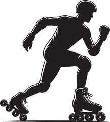 Roller skating Silhouette illustration isolated on a white background