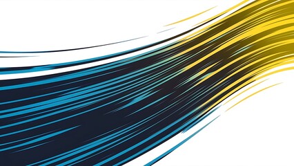 Bright blue to yellow swoosh abstract lines set. Vector illustration