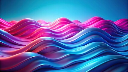 Obraz premium Colorful waves in blue and pink background with low angle view