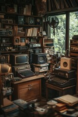 A room filled with various electronic devices and gadgets