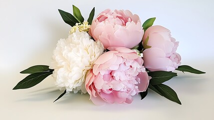A captivating and alluring composition of a soft pink peony bouquet, radiating a sense of tranquility and serenity.