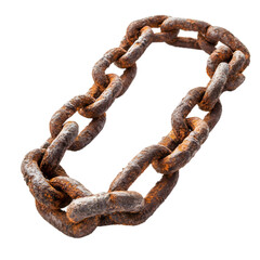 Fototapeta premium round rusty iron chain with shackles isolated on a background