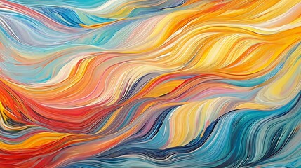 Obraz premium Vibrant and dynamic abstract background featuring bold swirls of rainbowcolored acrylic paint creating a mesmerizing wave pattern.