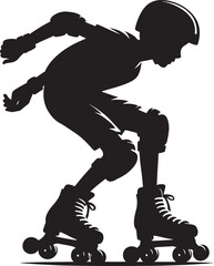 Roller skating Silhouette illustration isolated on a white background