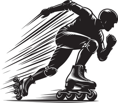 Roller skating Silhouette illustration isolated on a white background