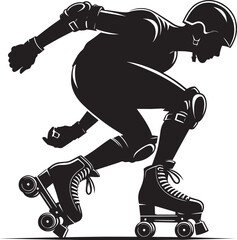 Roller skating Silhouette illustration isolated on a white background