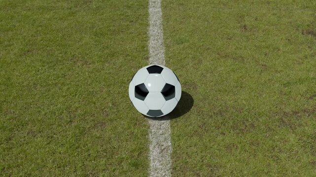 Soccer Ball Football Ball, Animation. 4K 3840&times;2160. Stadium grass