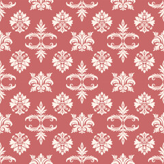 Elegant Red Floral Damask Pattern