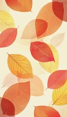 Fototapeta premium Minimalist Autumn Abstract with Warm Leaf Patterns, Ideal for Wall Art or Seasonal Designs