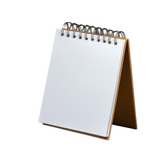 Blank spiral desk calendar on transparent background for customization