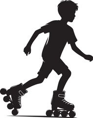 Roller skating Silhouette illustration isolated on a white background