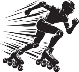 Fototapeta premium Roller skating Silhouette illustration isolated on a white background