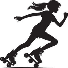 Roller skating Silhouette illustration isolated on a white background