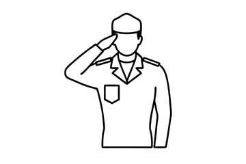 Soldier man salute silhouette | vector silhouette illustration on white background