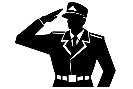 recommend clip art: Soldier man salute silhouette | vector silhouette illustration on white background