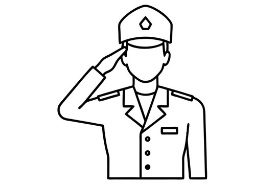 recommend clip art: Soldier man salute silhouette | vector silhouette illustration on white background